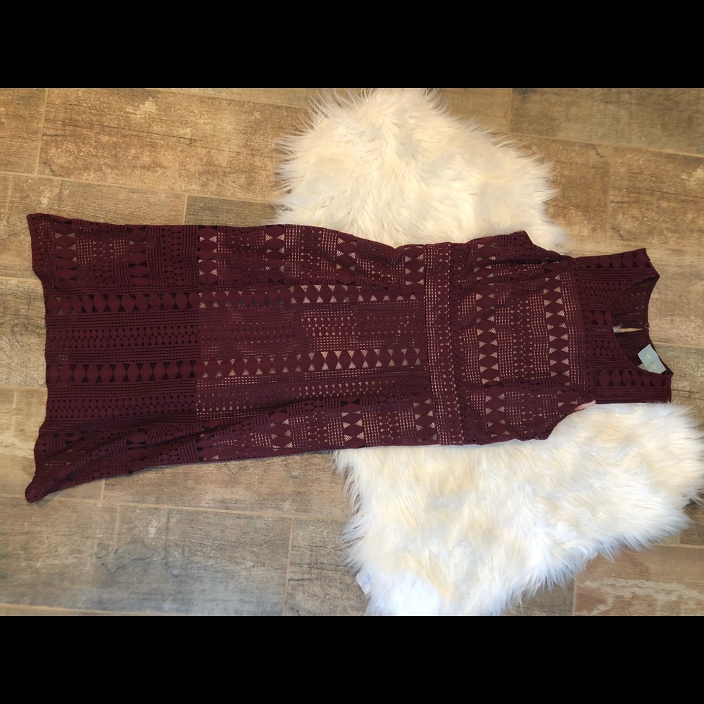 SKIES ARE BLUE MAROON DRESS